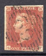 Ireland 1844 Numeral Cancellations: 62 Belfast, 1841 1d Red Imperf, SF, 3 + Margins, SG 8/12 - Prephilately