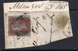 Ireland 1844 Numeral Cancellations: 137 Clogher Tyrone On Piece, 1841 1d Red Imperf, 3 Margins, EL, SG 8/12 - Prephilately