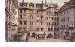 Suisse, Luzerne, Hôtel Des Balances, Belle Cpa Couleur - Hoteles & Restaurantes