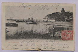 C. P. A. : Egypt : ISMAILIA : Vue Du Port, Animé, Tas De Bois, Timbre Avec Mention "Port-Saïd" En 1905 - Ismailia