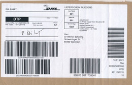 BRD / Bund Harsewinkel DHL Paket - Label 2021 Abbott GmbH Pharmazie Gottlieb-Daimler-Str. Medizintechnik - Lettres & Documents