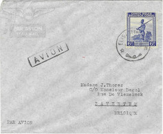 LETTRE Par Avion Du CONGO ( Elisabethville ) Vers  BELGIQUE ( Zaventem )1947 - Covers & Documents