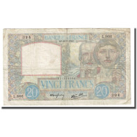 France, 20 Francs, Science Et Travail, 1940, 1940-08-22, TB, Fayette:12.06 - 20 F 1939-1942 ''Science Et Travail''