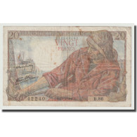 France, 20 Francs, Pêcheur, 1943, 1943-04-15, TB, Fayette:13.6, KM:100a - 20 F 1942-1950 ''Pêcheur''