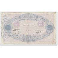 France, 500 Francs, Bleu Et Rose, 1939, 1939-10-26, TTB, Fayette:31.45, KM:88c - 1 000 F 1889-1926 ''Bleu Et Rose''