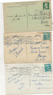 VENDEE - LOT DE 9 CARTES AVEC OBLITERATIONS DAGUIN -FLAMMES ET TAXES -1924 A 1957 - Maschinenstempel (Sonstige)