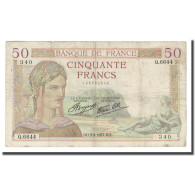 France, 50 Francs, Cérès, 1937, 1937-08-05, TB, Fayette:VF18.01, KM:85a - 50 F 1934-1940 ''Cérès''