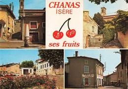 38 Chanas Carte 4 Vues Hotel Des Négociants Ses Fruits Voiture Auto Citroen 2cv 2 Chevaux - Chanas