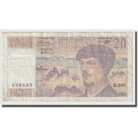 France, 20 Francs, Debussy, 1992, TB+, Fayette:F66bis.03.a36, KM:151f - 20 F 1980-1997 ''Debussy''