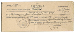 1937 MONTPELLIER - POURTIE BAPTISTE NE EN 1882 A PUISSALICON - CARNET CERTIFICAT ALLOCATION DU COMBATTANT - Documenti