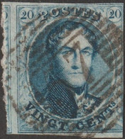 Belgique 1851 COB 7,  20 C Léopold Ier Filigrane LL. P 57 Hasselt - Postmarks - Lines: Distributions