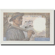 France, 10 Francs, Mineur, 1941, 1941-10-09, NEUF, Fayette:8.2, KM:99a - 10 F 1941-1949 ''Mineur''