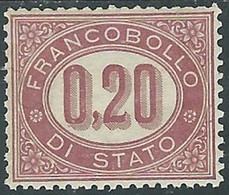1875 REGNO SERVIZIO DI STATO 20 CENT LUSSO MH * - RB2-10 - Dienstzegels