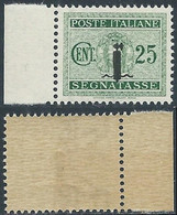 1944 RSI SEGNATASSE 25 CENT GOMMA BICOLORE NO LINGUELLA - RDB3-2 - Segnatasse