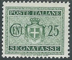 1945 LUOGOTENENZA SEGNATASSE 25 CENT MH * - RB2-10 - Postage Due