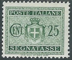 1945 LUOGOTENENZA SEGNATASSE 25 CENT MH * - RB2-10 - Strafport