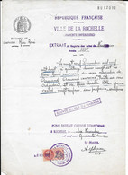 1942 LA ROCHELLE - CHAPHEAU MARC NE EN 1908 FILS DE ARMAND ADJUDANT ET DE MARIE PESCHE - NAISSANCE EXTRAIT - Documenti Storici