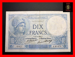 FRANCE  10 Francs  13.8.1927  P. 73     VF - 10 F 1916-1942 ''Minerve''