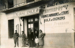 Perpignan * Carte Photo * Devanture GRAU Emile Fruits Légumes Primeurs Oignons Citrons 15 Av Du Lycée * Commerce Magasin - Perpignan