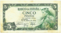 ESPAÑA - 5 Pesetas - 22.07.1954 - Pick 146 - Serie H - King Alfonso X - 5 Pesetas