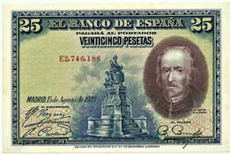 ESPAÑA - 25 Pesetas - 15.08.1928 - Pick 74.b - Serie E - Pedro Calderón De La Barca - Kingdom - 1-2-5-25 Pesetas