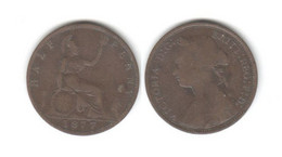Grande Bretagne Half Penny  1877  Great Britain UK - C. 1/2 Penny