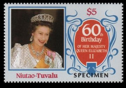 TUVALU-Niutao 1986 SPECIMEN Q2 Birthday (fr.sheetlet) - Tuvalu