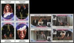 TUVALU-Niutao 1986 SPECIMEN Wedding Ginger Pool Boy Se.te PERF.4-BLOCKS:2 (8 Stamps) - Tuvalu