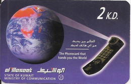 KUWAIT : KWTR20 2kd Swiftel  Earth And Phone (thick Card) USED - Kuwait