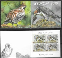 BULGARIA, 2019, MNH,EUROPA, BIRDS, BOOKLET WITH TWO IMPERFORATE PANES (8v) - 2019