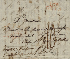 1811- Lettre De 108 / CEVA  ( Montenotte )  Taxe 10 D Pour Paris - 1792-1815: Départements Conquis