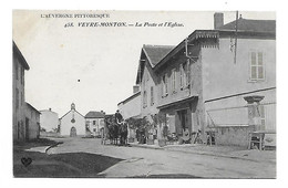 63 Dép.- L'Auvergne Pittoresque - 458. Veyre-Monton.- La Poste Et L'Eglise.  VDC Carte Postale Non Voyagé, Dos Séparé, - Veyre Monton