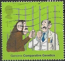 GREAT BRITAIN 2003 50th Anniversary Of Discovery Of DNA - (1st) - Ape With Moustache And Scientist FU - Unclassified