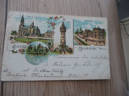 CPA Allemagne Deutschland Précurseur Litho Gruss Aus Biebrich Rhein - Wiesbaden