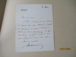 Lettre Autographe René Le Hérissé Homme Politique Ille Et Vilaine - Autographs