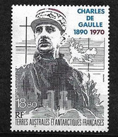 TAAF Poste Aérienne N°118 Centenaire Naissance Charles De Gaulle    Neuf * * TB= MNH VF  - De Gaulle (General)