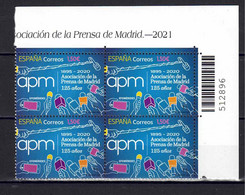 ESPAÑA 2021 ** MNH ED. 5451 125 ANIV. ASOCIACION PRENSA DE MADRID BL.4 - Unused Stamps