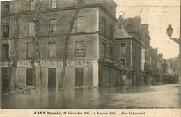 Caen * Inondé Inondation * Décembre 1925 Janvier 1926 * La Rue St Laurent * Grande Teinturerie Parisienne - Caen