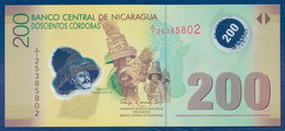 NICARAGUA 200 CORDOBAS POLYMER P-205b DANCERS - LAKE NICARAGUA GUARDABARRANCO BIRD 2007 UNC - Nicaragua