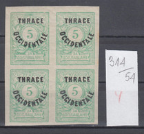 54K314 / Thrace Thrakien Trakia 1920 Michel Nr. 4 Overprint Bulgaria PORTOMARKEN "TRACE OCCIDENTALE"  Greece ** MNH - Thrakien