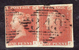 Ireland 1844 Numeral Cancellations: 349 Nenagh Tipperary, 1d Red Imperf, Slightly Blued Paper, RI/RJ, 4 Margins, SG 8/12 - Prephilately