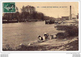 CPA 95 L'Oise Entre Meriel Et Butry Les Laveuses Et Le Port - Meriel