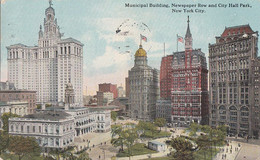 New York City - City Hall Park - Stamp And Postmark 1913 - By Irving Underhill - 2 Scans - Parcs & Jardins