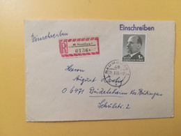 1969 BUSTA RACCOMANDATA GERMANIA DEUTSCHE DDR BOLLO WALTER ULBRICHT OBLITERE'  NAUMBURG - Storia Postale