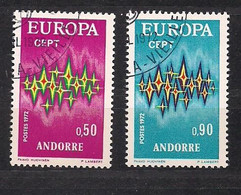 Cept 1972 Andorra Andorre Français Yvertnr. 217-18 (°) Oblitéré Cancelled Cote 12,15 Euro - 1972