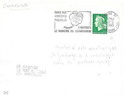 Curiosité Paris 01  10-2 1969, Timbre à Date Ovalisé - Lettres & Documents
