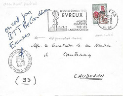 Curiosité  "ouvert Par PTT Bx Caudéran Excuses" Manuscrite + Cachet Manuel De Bordeaux-Cauderan 30-9 1966 - Brieven En Documenten