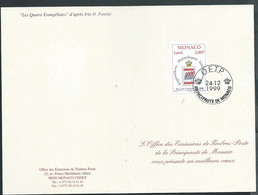 Carte De Voeux Offerte Par L'Office Des Emissions De Timbres Poste De Monaco En 1999 - Phi25901 - Cartas & Documentos