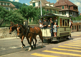 N°9491 R -cpm Tram à Chaval Circulant Entre Peseux Et Corcelles -Suisse- - Strassenbahnen