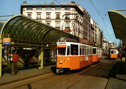 N°9500 R -cpm Image Du Rail Tramway Au Rond Point De Plainpalais -Genève- - Strassenbahnen